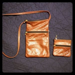 Leather bag and coin purse